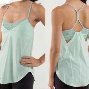 Lululemon Built-in Sports Bra Tank Top Mint Green Size 8